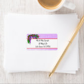 Lila Pinienkerne Weihnachtsfeiertage Adressaufkleber (Insitu)