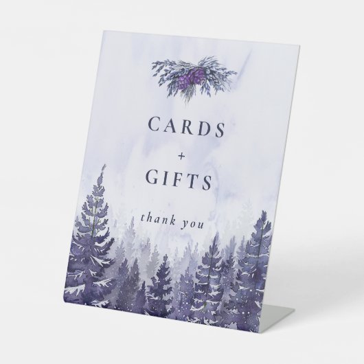 Lila Pinienwälder Sockelschild (Vorderseite)