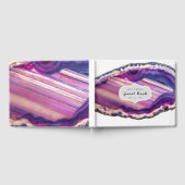 Lila Pink Agate Geode Wedding Gästebuch (Voll)