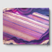 Lila Pink Agate Geode Wedding Gästebuch (Rückseite)