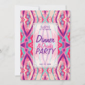Lila Pink Aqua Boho Chic Dinner Drinks Party Einladung (Vorderseite)