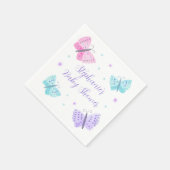 Lila Pink Aqua Butterflies Babydusche Serviette (Ecke)