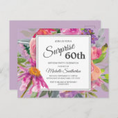 Lila Pink Aquarellblume 60. Geburtstag Postkarte (Vorne/Hinten)