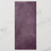 Lila Pink-Aquarellblütenhochzeit Menükarte (Rückseite)