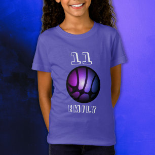 Lila Pink Black Metallic Basketball Ball T-Shir T-Shirt