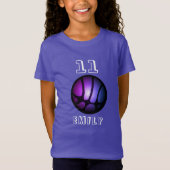 Lila Pink Black Metallic Basketball Ball T-Shir T-Shirt (Vorderseite)