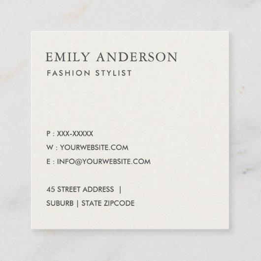 LILA PINK BLAU INK WASCHWASSERFARBE QUADRATISCHE VISITENKARTE (Rückseite)