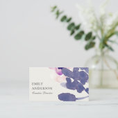 LILA PINK BLAU INK WASCHWASSERFARBE VISITENKARTE (Stehend Vorderseite)