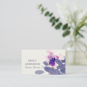 LILA PINK BLAU INK WASCHWASSERFARBE VISITENKARTE (Stehend Vorderseite)