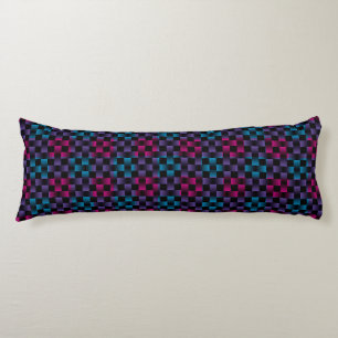 Lila Pink Blau Kariertes Schachbrett Weave Muster Seitenschläferkissen