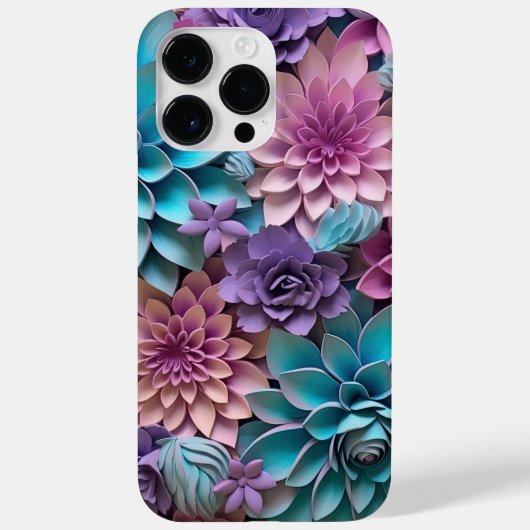 LILA PINK BLUE 3-D PAPIER SEHEN BLUME Case-Mate iPhone HÜLLE (Rückseite)
