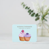Lila Pink Blue Baker Cup Kuchen Bäcker Visitenkarte (Stehend Vorderseite)