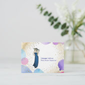 Lila Pink Blue Balloon Stilvoller Party-Veranstalt Visitenkarte (Stehend Vorderseite)