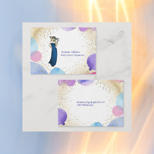 Lila Pink Blue Balloon Stilvoller Party-Veranstalt Visitenkarte