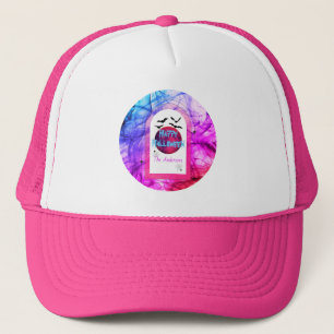 Lila Pink Blue Bat Moderne Spooky Happy Halloween Truckerkappe
