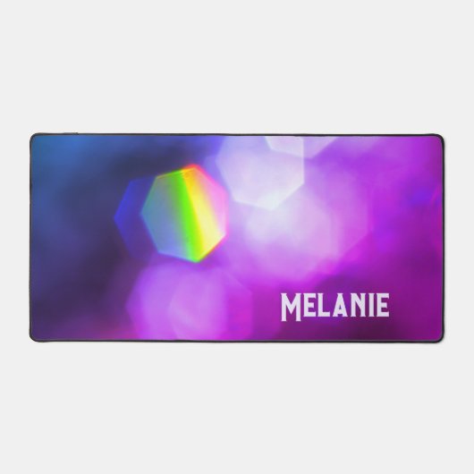 Lila Pink Blue Bright Dazzzding Prism Regenbogen Schreibtischunterlage (Vorderseite)