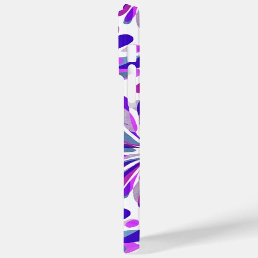 Lila Pink Blue Chrysanthemum Blumenmuster Case-Mate iPhone Hülle (Rückseite / Links)