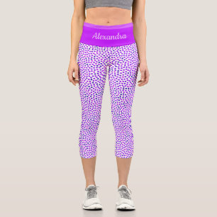 Lila Pink Blue Girly Stipple Muster Individuelle N Capri Leggings