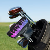 Lila Pink Blue Glitzer Tropfen Monogramm Name Golf Headcover (In Situ)