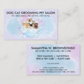 Lila Pink Blue Hunde Katzen Dusche Pet Groomer Visitenkarte (Vorne/Hinten)