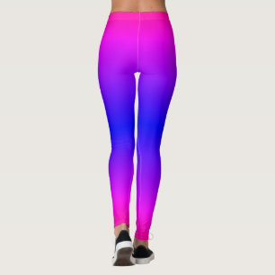 Lila Pink Blue Neon Leggings Gradient Party