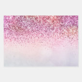 Lila Pink Blue Ombre Glitzer Geschenkpapier Set (Vorderseite 3)