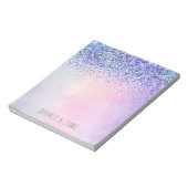Lila Pink Blue Ombre Glitzer Notizblock (Rotiert)