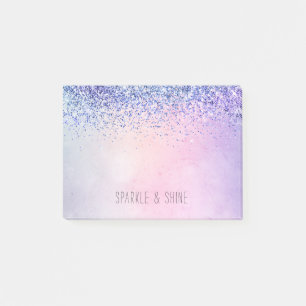 Lila Pink Blue Ombre Glitzer Post-it Klebezettel