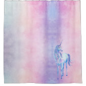 Lila Pink Blue Ombre Unicorn Duschvorhang (Vorderseite)