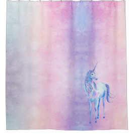 Lila Pink Blue Ombre Unicorn Duschvorhang
