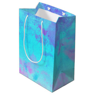 Lila Pink Blue Paint Splash Abstrakt Stilvoll Mittlere Geschenktüte