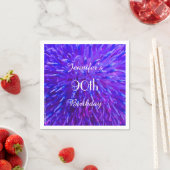 Lila Pink Blue Paper Napkins 90. Geburtstagsparty Serviette (Beispiel)