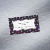 Lila Pink Blue Paw druckt Beruflichen Salon für Ha Magnetische Visitenkarte (Beispiel)