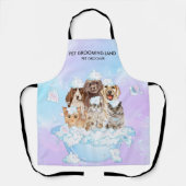 Lila Pink Blue Pet Grooming Hunde Katzen Schürze (Vorderseite)