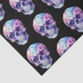 Lila Pink Blue Skull Black Halloween Seidenpapier (Detail)