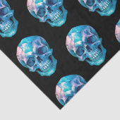 Lila Pink Blue Skull Black Halloween Seidenpapier (Detail)