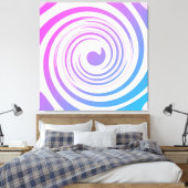 Lila Pink Blue Wirbel Canvas Print Leinwanddruck (Insitu (Schlafzimmer))