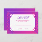 Lila Pink Blühte Bat Mitzvah UAWG RSVP Karte (Vorne/Hinten)