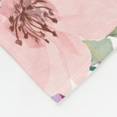 Lila Pink Boho Aquarellfarben-Blume Fleecedecke (Ecke)