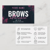 Lila Pink Brows Aftercare-Karte Visitenkarte (Vorne/Hinten)