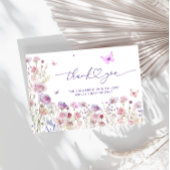 Lila Pink Butterfly Babydusche Danke Karte