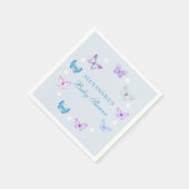 Lila Pink Butterfly Dusty Blue Baby Dusche Serviette (Ecke)