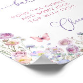 Lila Pink Butterfly Garden Mama osa Bar Poster (Ecke)