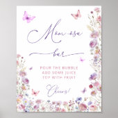 Lila Pink Butterfly Garden Mama osa Bar Poster (Vorne)