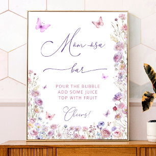 Lila Pink Butterfly Garden Mama osa Bar Poster