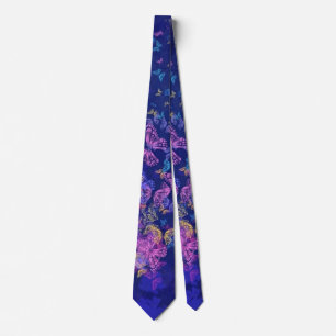 Lila Pink Butterfly Neck Tie Krawatte
