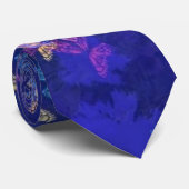 Lila Pink Butterfly Neck Tie Krawatte (Gerollt)