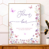 Lila Pink Butterfly Wildblumen Blume Bar Poster