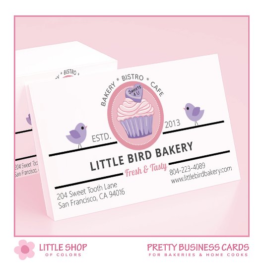 Lila Pink Cupcake, individuell anpassbare Bäckerei Visitenkarte