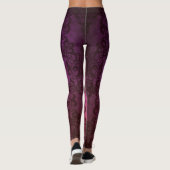 Lila Pink Damask Boho Style Leggings (Rückseite)